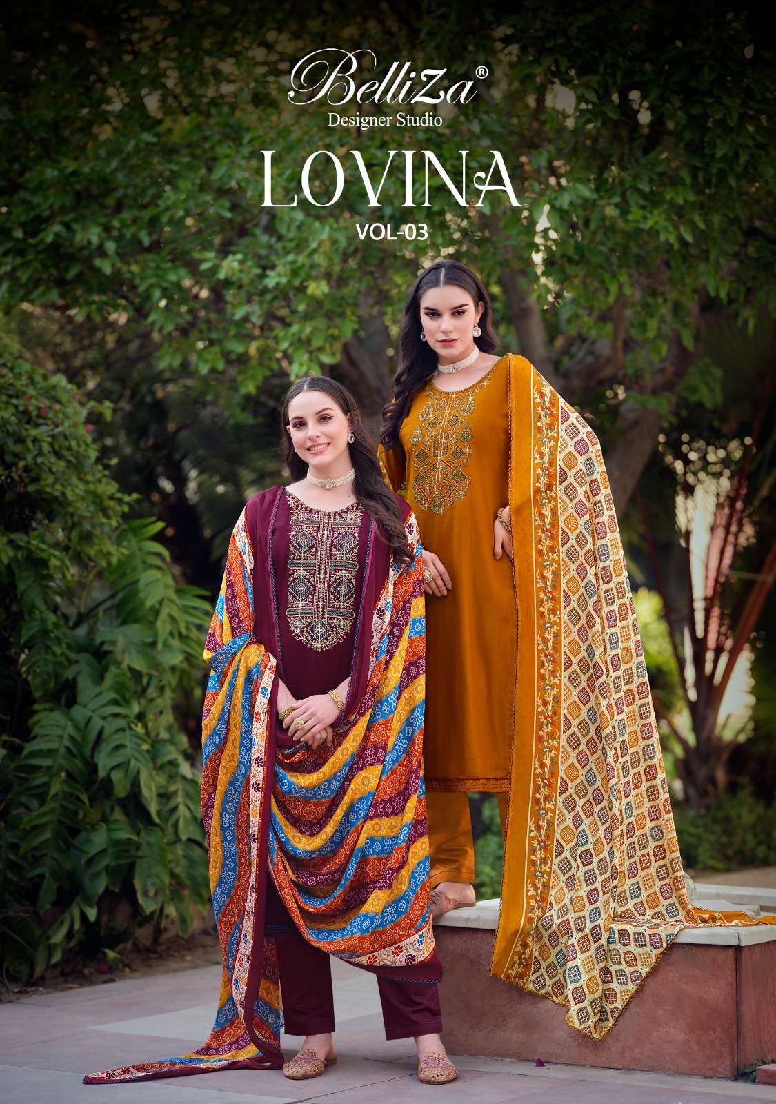 Lovina Vol 3 Buy Belliza Designer Online Wholesaler Latest Collection Unstitched Salwar Suit Set